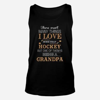 Hockey T-shirts I Love Hockey Grandpa Gift Tee Unisex Tank Top - Seseable