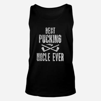 Hockey Uncle Best Pucking Uncle Ever Hockey Fan Gift Unisex Tank Top - Seseable