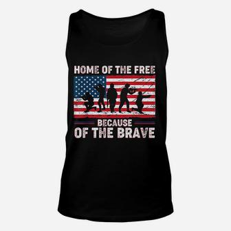 Home Of The Free Because Of The Brave Veterans Gift Unisex Tank Top - Seseable