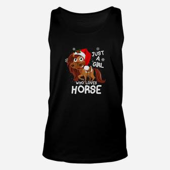 Horse Lover Xmas Gift Just A Girl Who Loves Horse Unisex Tank Top - Seseable