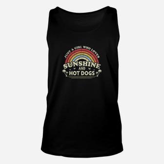 Hot Dog Just A Girl Who Loves Sunshine And Hot Dogs Unisex Tank Top - Seseable