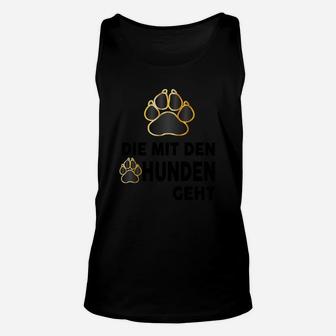 Hunde-Liebhaber Unisex TankTop Die mit den Hunden geht, Pfotenabdruck-Design - Seseable