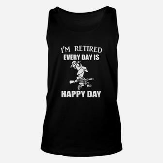 Hunter I Am Retired Every Hour Is Happy Hour Unisex Tank Top - Seseable