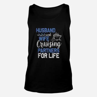 Husband And Wife Cruising Partners For Life | Funny Cruise Unisex Tank Top - Seseable