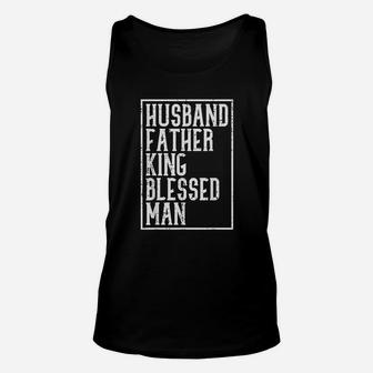 Husband Father King Blessed Man Black Pride Dad Gift Unisex Tank Top - Seseable