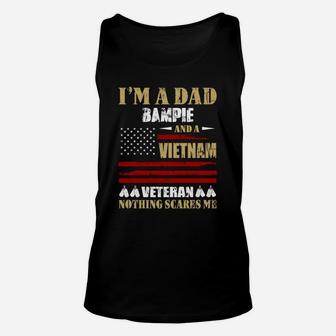 I Am A Dad Bampie And A Vietnam Veteran Nothing Scares Me Proud National Vietnam War Veterans Day Unisex Tank Top - Seseable