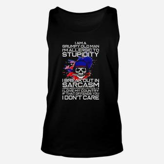 I Am A Grumpy Old Man Im Allergic To Stupidity Unisex Tank Top - Seseable