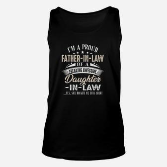 I Am A Proud Father In Law Of A Freaking Awesome Daughter Unisex Tank Top - Seseable
