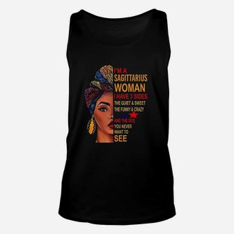 I Am A Sagittarius Woman I Have 3 Sides For Girl Unisex Tank Top - Seseable