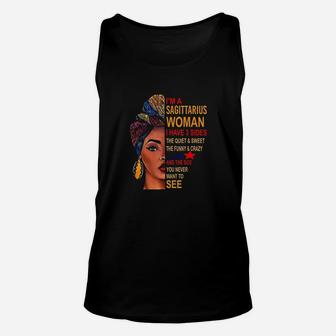 I Am A Sagittarius Woman I Have 3 Sides Funny Unisex Tank Top - Seseable