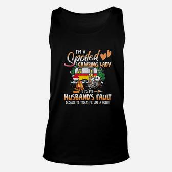 I Am A Spoiled Camping Lady Camper Pajamas For Camping Lady Unisex Tank Top - Seseable