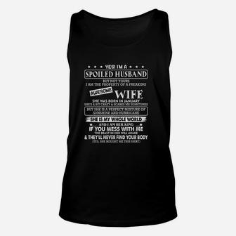 I Am A Spoiled Husband Awesome Wife She Was Born In January Unisex Tank Top - Seseable