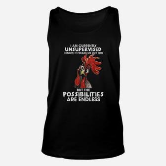 I Am Currently Unsupervised I Know It Freaks Me Out Too Unisex Tank Top - Seseable