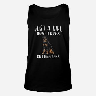 I Am Just A Girl Who Loves Rottweilers Dog Lover Gift Unisex Tank Top - Seseable