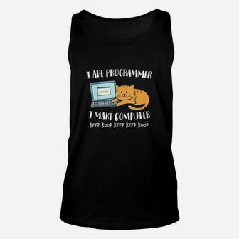 I Are Programmer I Make Computer Beep Funny Cute Cat Unisex Tank Top - Seseable