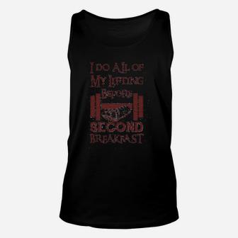 I Do All Of My Lifting Before Second Breakfast Athletic Gymmer Unisex Tank Top - Seseable