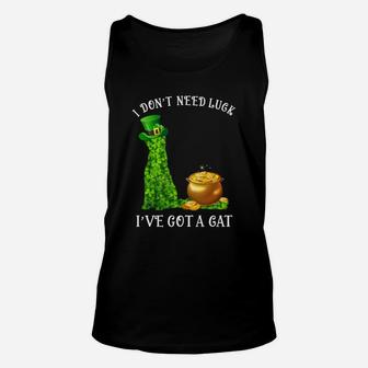 I Do Not Need Luck I Have Got A Laperm Shamrock St Patricks Day Cat Lovers Unisex Tank Top - Seseable