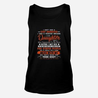 I Dont Have A Step Daughter I Have Awesome Daughter Cool Dad Unisex Tank Top - Seseable