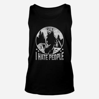 I Hate People I Eat People Camping Gift Hiking Bear Gift Unisex Tank Top - Seseable