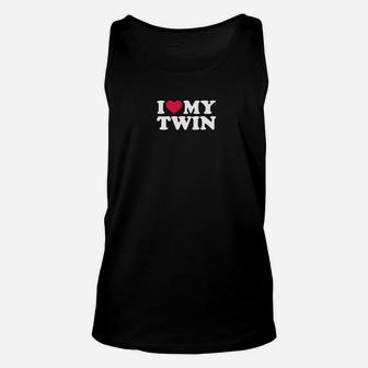 I Heart My Twin Fitted For Twin Brother Or Sister Unisex Tank Top - Seseable