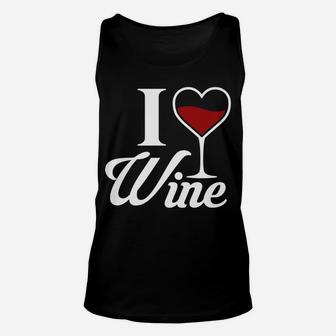 I Heart Wine Gift Christmas Birthday Unisex Tank Top | Seseable UK