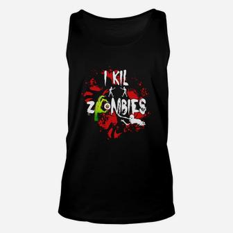 I Kill Zombies Costume For Halloween Unisex Tank Top - Seseable