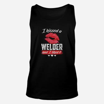 I Kissed A Welder And I Liked It Wife Couple Funny Gift Unisex Tank Top - Seseable