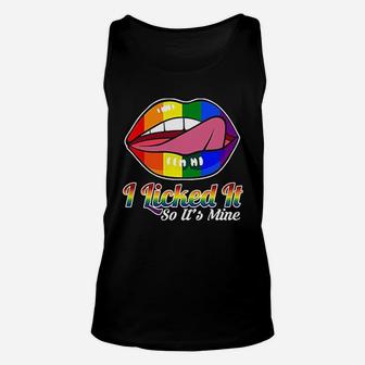 I Licked It So Its Funny Lesbian Gay Pride Lgbt Flag Unisex Tank Top - Seseable