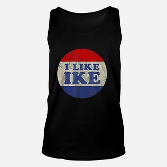 I Like Ike Political Button Vintage Distressed Unisex Tank Top - Seseable