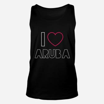 I Love Aruba Beach Vacation Travel Aruban Travelling Unisex Tank Top - Seseable