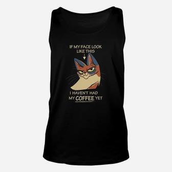 I Love Coffee Cat Face Need Morning Cocktails s Unisex Tank Top - Seseable
