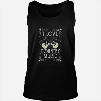 I Love Country Music Vintage Guitar Musician Unisex Tank Top - Seseable
