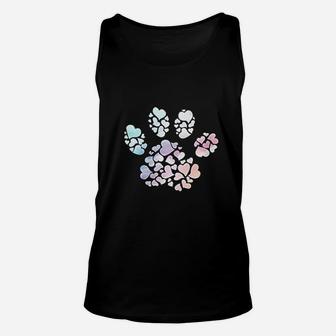 I Love Dogs Paw Print Cute Dogs Unisex Tank Top - Seseable