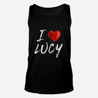 I Love Heart Lucy Family Name Unisex Tank Top - Seseable