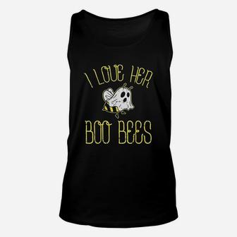 I Love Her Boo Bees Halloween Matching Couple Costume Unisex Tank Top - Seseable