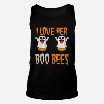 I Love Her Boo Bees Matching Couples Halloween Costume Unisex Tank Top - Seseable