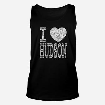 I Love Hudson Valentine Boyfriend Son Husband Name Unisex Tank Top - Seseable