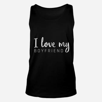 I Love My Boyfriend Girlfriend Matching Couple Outfit Unisex Tank Top - Seseable