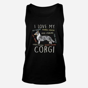 I Love My Cardigan Welsh Corgi Dog Mom Dad Funny Cute Gift Unisex Tank Top - Seseable