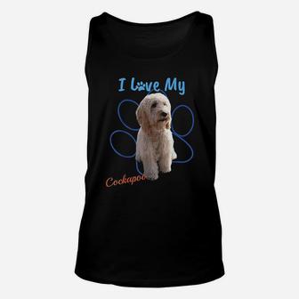 I Love My Cockapoo Best Dog Lover Paw Print Unisex Tank Top - Seseable
