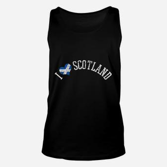 I Love Scotland Vintage Scottish Souvenirs Gift Vacation Unisex Tank Top - Seseable