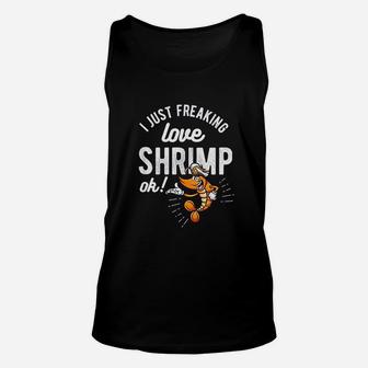 I Love Shrimp Gift For Seafood Fishing Crabbing Festival Unisex Tank Top - Seseable