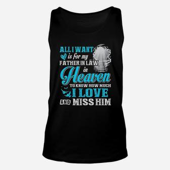 I Miss My Father In Law In Heaven Fathers Day Gifts Unisex Tank Top - Seseable