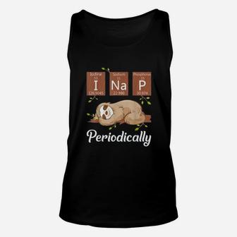I Nap Periodically Funny Chemistry Lazy Sloth Unisex Tank Top | Seseable CA