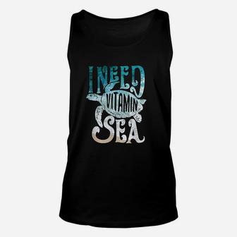 I Need Vitamin Sea Funny Ocean Beach Turtle Water Love Unisex Tank Top - Seseable