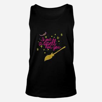 I Put A Spell On You Witch Sisters Halloween Quote Unisex Tank Top - Seseable