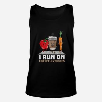 I Run On Coffee Veggies Vegetarian Vegan Runner Gift Vegan Unisex Tank Top - Seseable