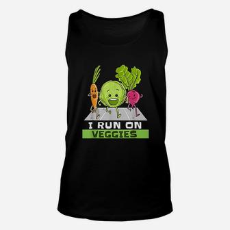 I Run On Veggies Funny Vegan Vegetarian Runner Gift Vegan Unisex Tank Top - Seseable