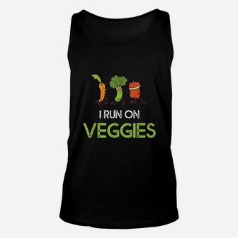 I Run On Veggies Vegan Runner Funny Vegetarian Gift Unisex Tank Top - Seseable