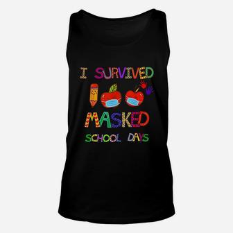 I Survived 100 School Days Student Teacher Gift Unisex Tank Top - Seseable